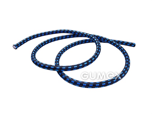Gumolano, priemer 10mm, gumové vlákno/PP oplet, čierno-modré